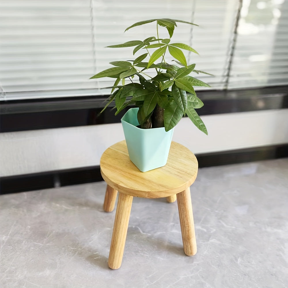 1 dona Zamonaviy Qattiq Yog'ochli Dumaloq Qadam O'tirgi - Mustahkam kattalar uchun oyoq qo'yish va o'simliklar uchun turar joy, ko'p maqsadli, tabiiy qoplama; uy bezatish uchun ideal va silliq qoplamali ko'p funksiyali oyoq qo'yish.