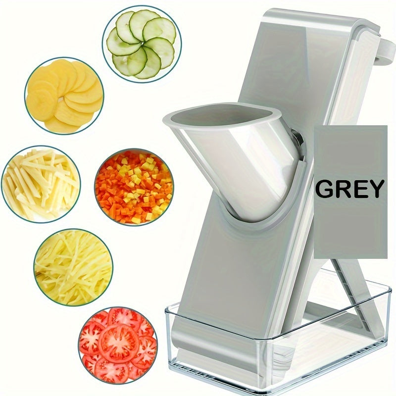 Vertical Mandoline Slicer with 3 Blades, Adjustable Thickness, Storage Container