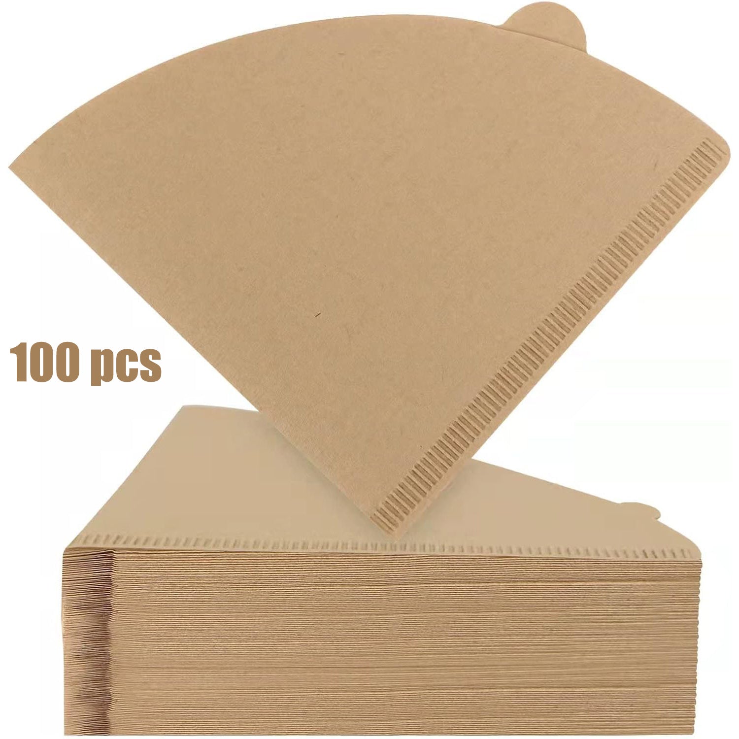 100 dona konusli qahva filtrlari 02 o'lcham V60 Pour-Over Drippers bilan mos keladi