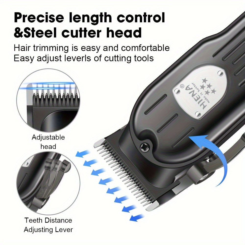 Hiena Professional erkaklar uchun soch kesish mashinasi 3-burchakli to'plam USB zaryadlash bilan