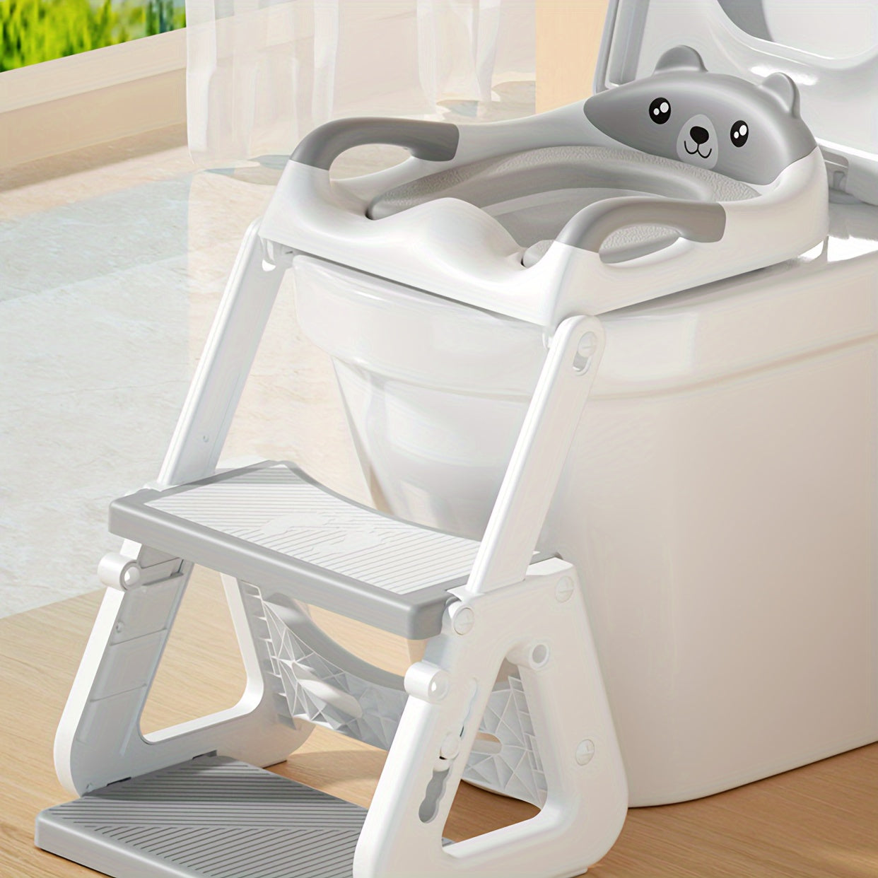 Children's Toilet Training Ladder Folding Footstool with Detachable Ring
