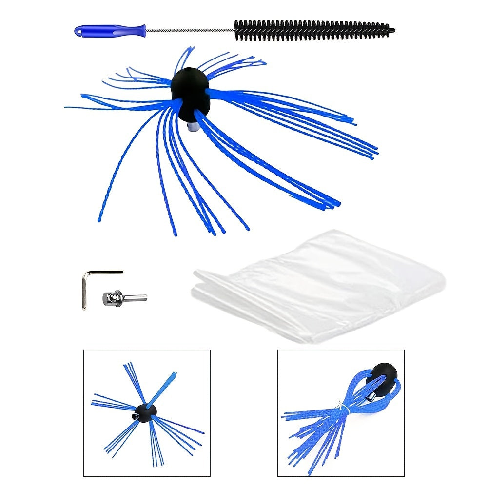 Chimney Brush Kit mustahkam plastmassdan yasalgan tozalash asboblari bilan kanalni tozalash uchun