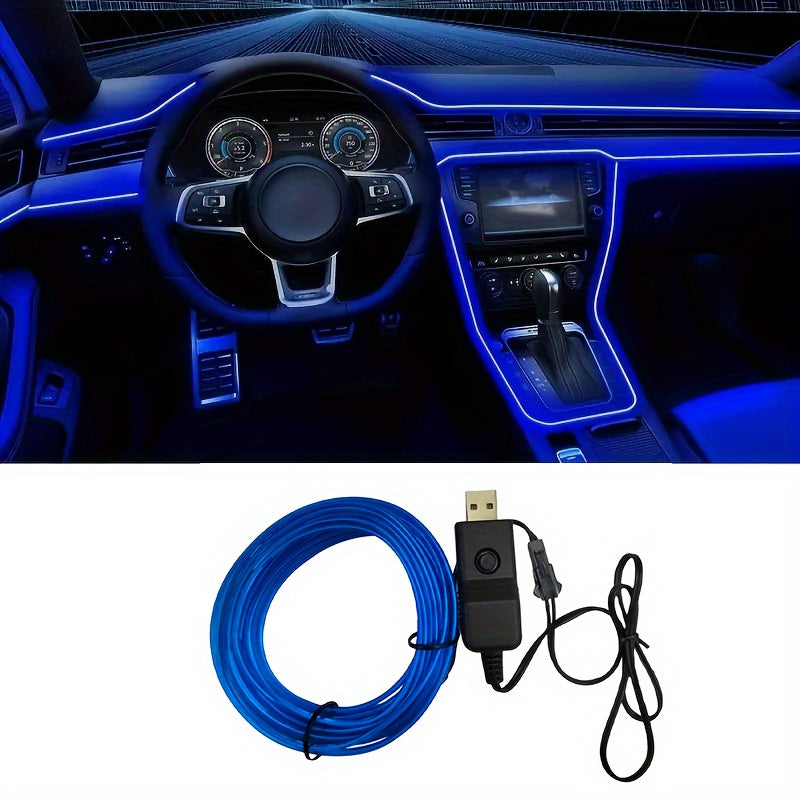 Interior Car LED Atmosphere Light Flexible Neon Strip 200cm Decoration