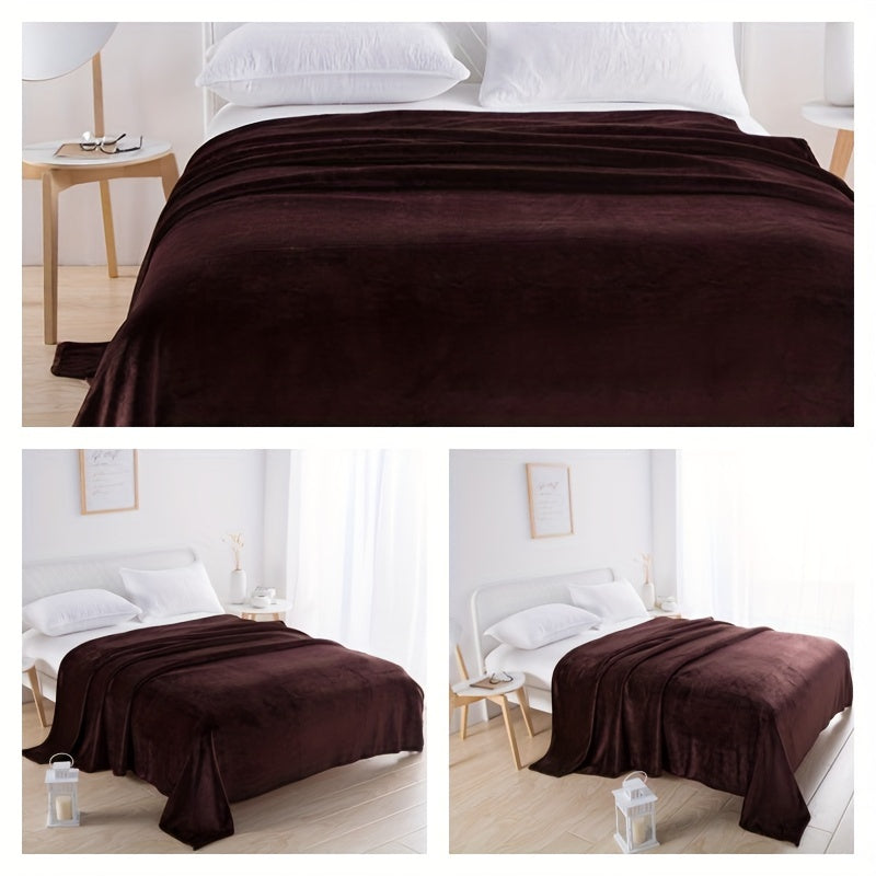 Reversible Flannel Fleece Throw Blanket for Couch Bed Camping and Travel