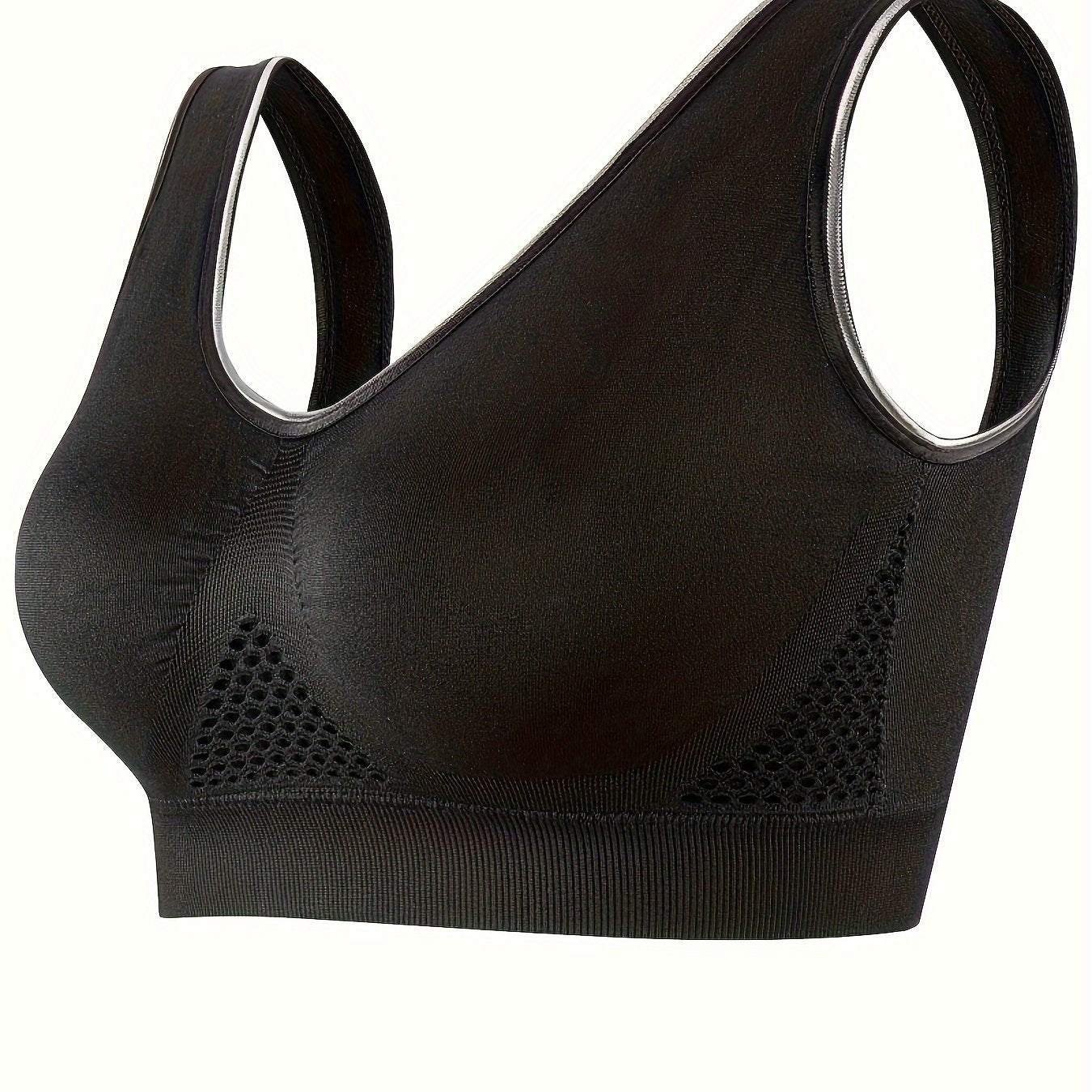 Women's Sports Bra Seamless Breathable Mesh Plus Size Workout Yoga Gym