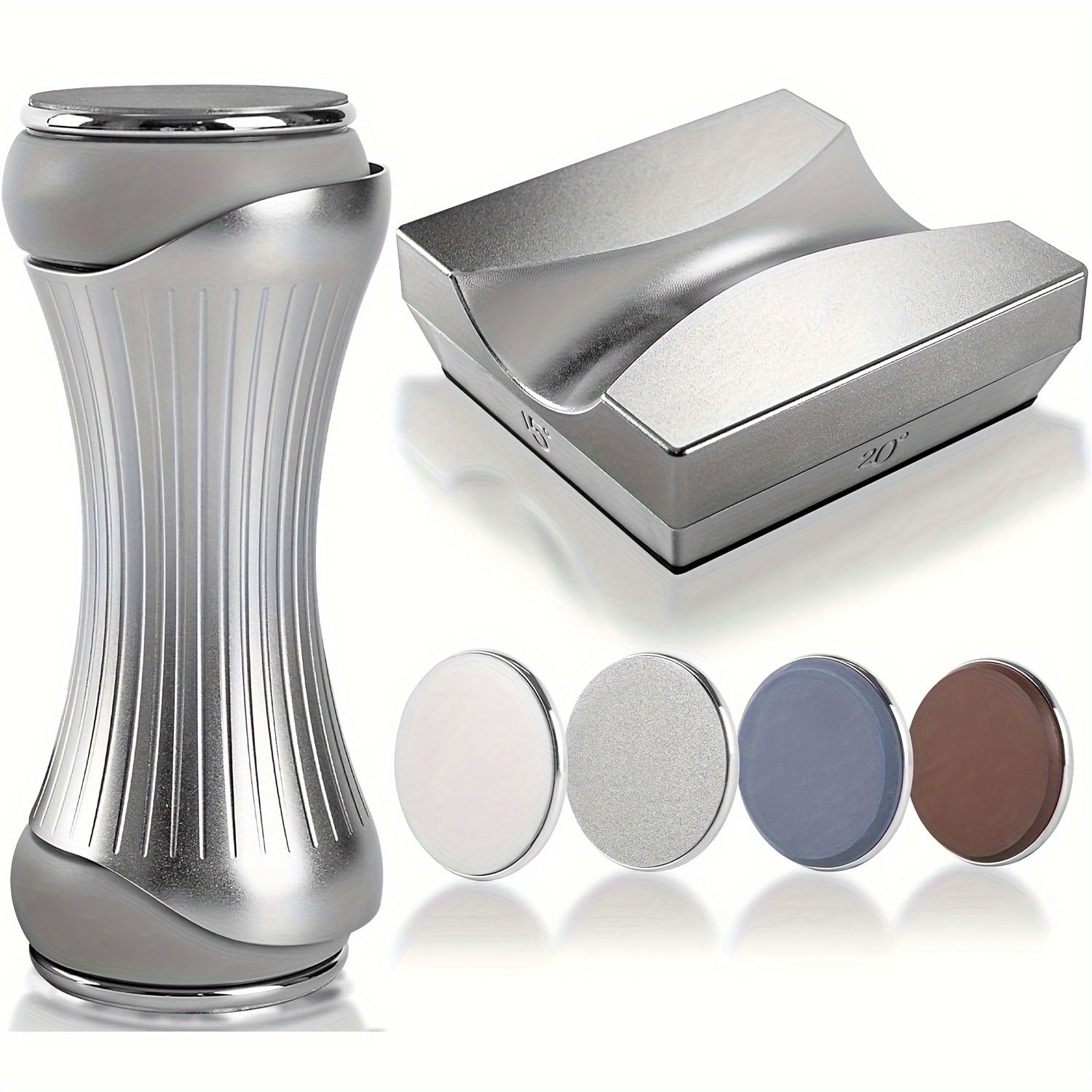 Rolling Knife Sharpener Kit with Diamond Discs for All Edges, Aluminum Body