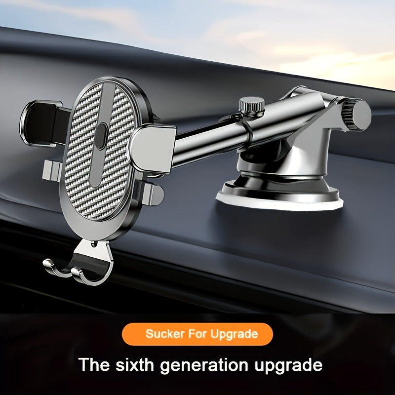 Soporte de teléfono para tablero de coche universal, material ABS, montura telescópica y giratoria