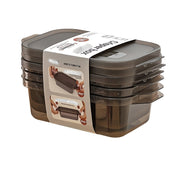 Microwave Safe Plastic Food Storage Containers Set of 3 Square Clip-On Lids