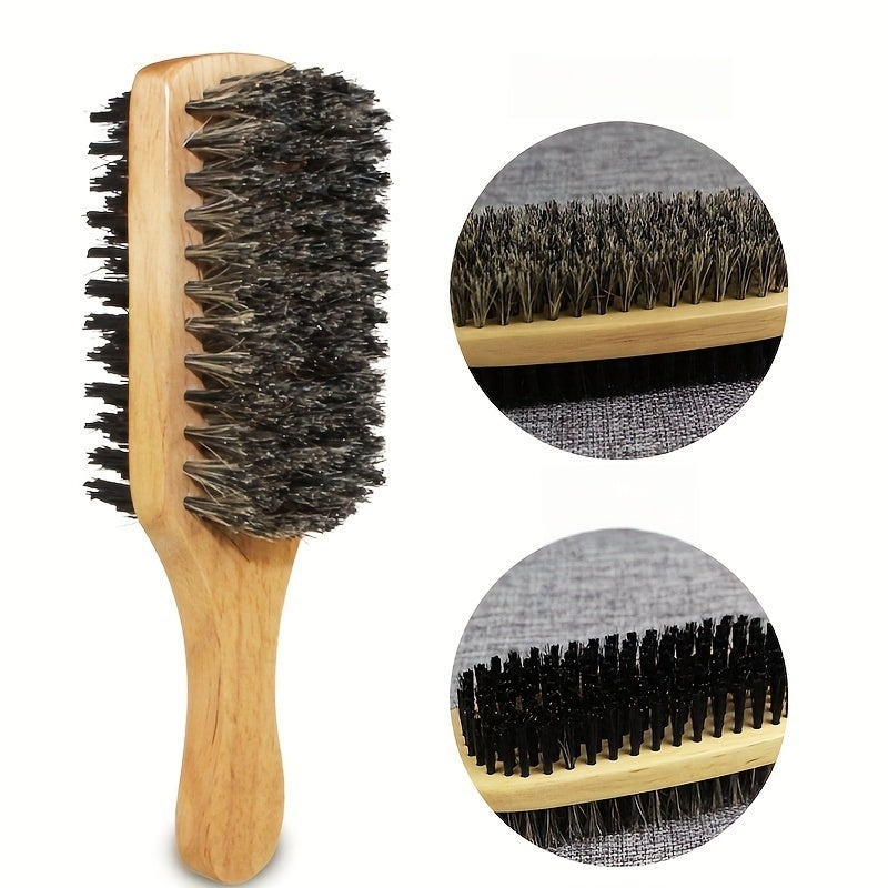 Men Wood Double Sided Beard Brush Comb Styling Hair Tool