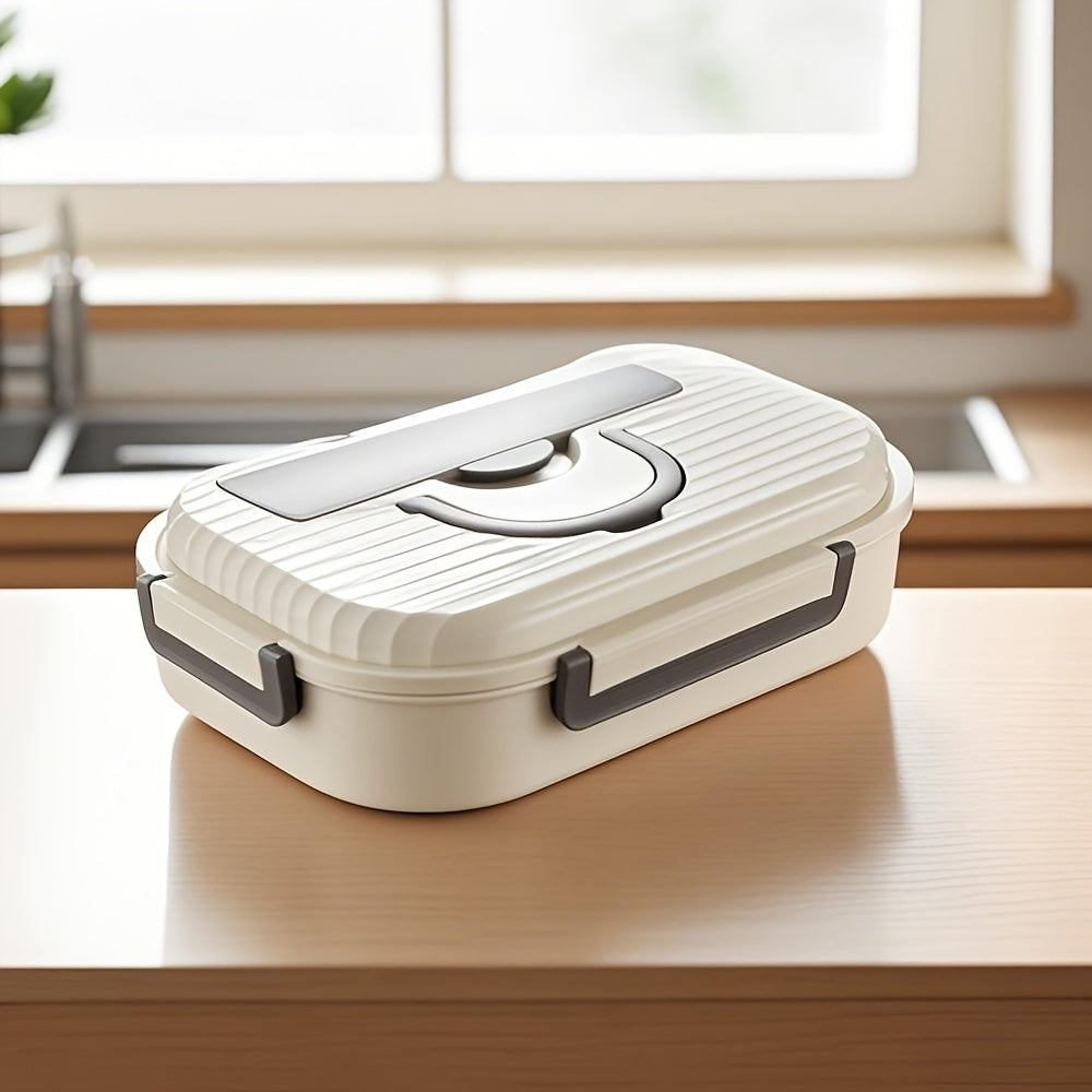 Caja de almuerzo de acero inoxidable con compartimentos, apta para microondas y agua, incluye cuencos para sopa y utensilios