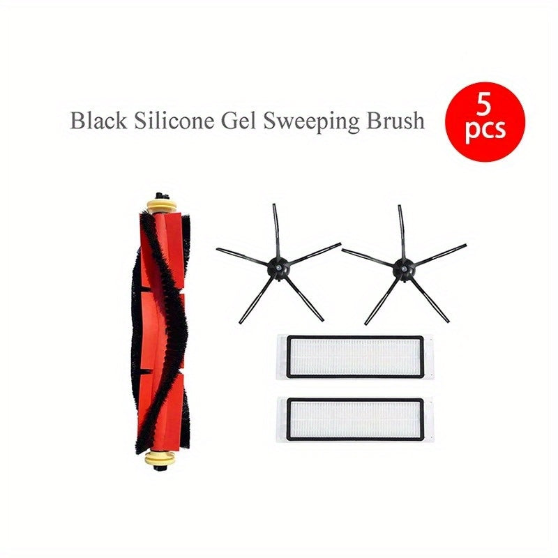 Xiaomi Roborock S5 Max, S6, S60, S5, S50, T6 uchun vakuum tozalagich aksessuarlar to'plami - 5 dona: mopa, qora yon cho'tkalar - Uy tozalash uchun ideal