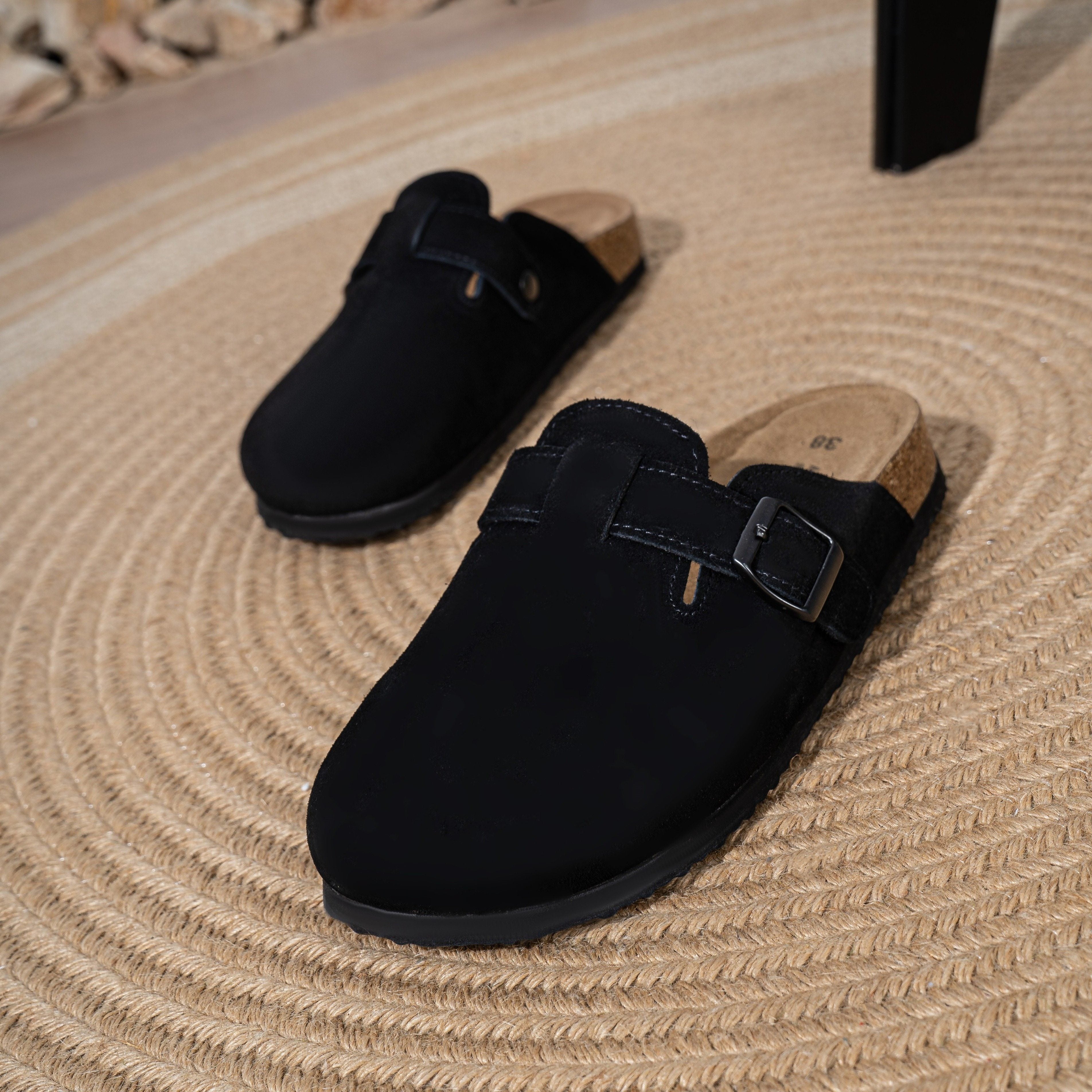 Zapatillas de fieltro para mujer para interior y exterior, antideslizantes, cómodas, para invierno