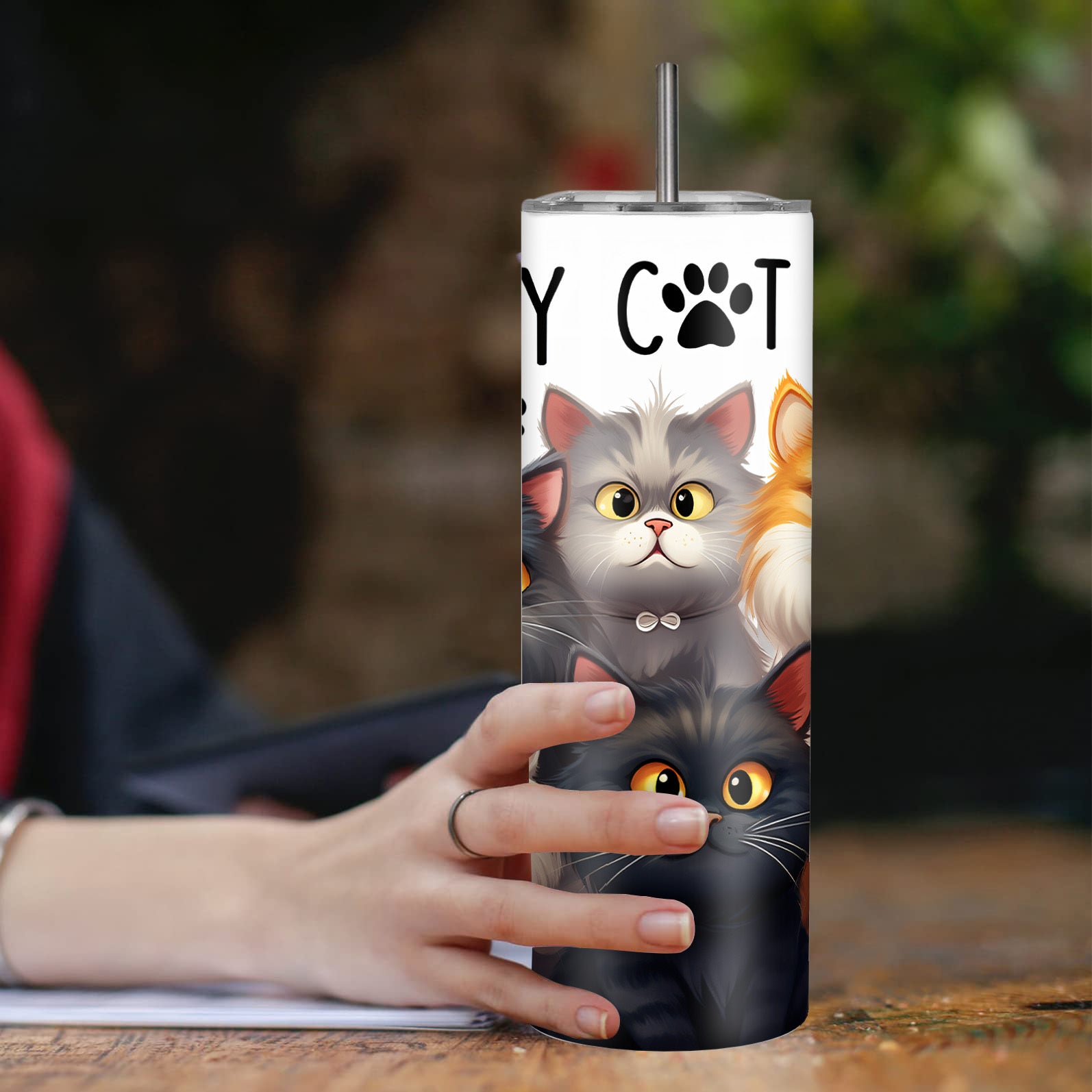 20 унций нержавеющая сталь Кот Тумблер: без BPA, непротекаемый, двойная стенка с изоляцией. Идеальный подарок для любителей кошек по особым случаям.