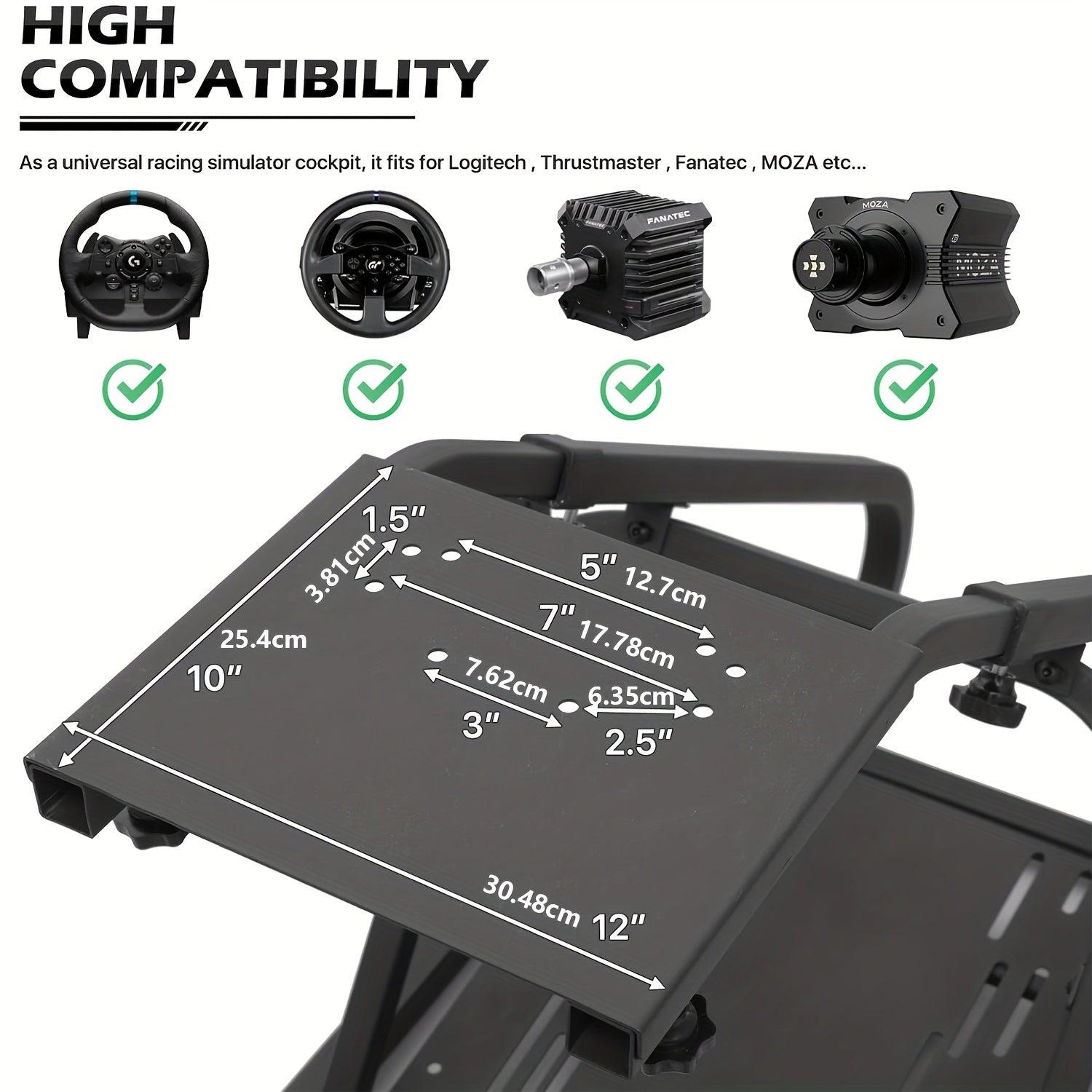 Cockpit de simulador de carreras de metal con soporte para TV para Xbox PlayStation PC