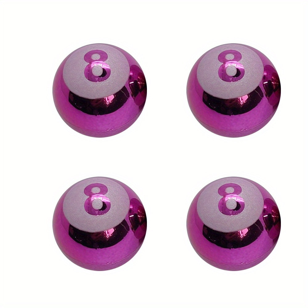 4Pcs Round Number 8 Plastic Wheel Stem Dust Caps for Cars Trucks Bikes