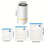 Elektr quvvatli USB bilan oziq-ovqatni saqlash uchun qayta zaryadlanuvchi vakuum qopqog'i paketlari