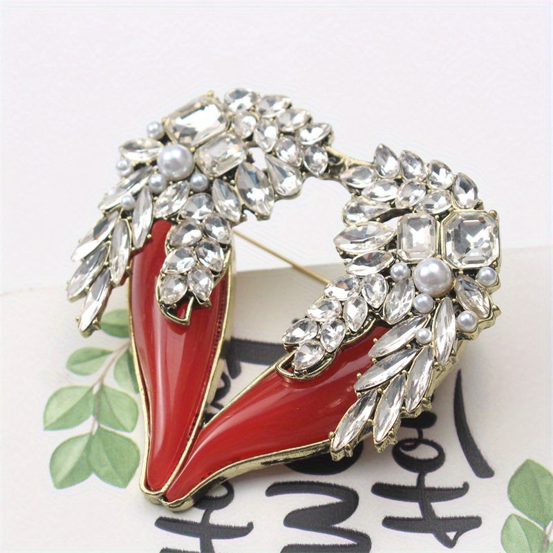 Yulduzcha qanotlari broshyoni rhinestone sevgi sovg‘asi erkaklar va ayollar uchun