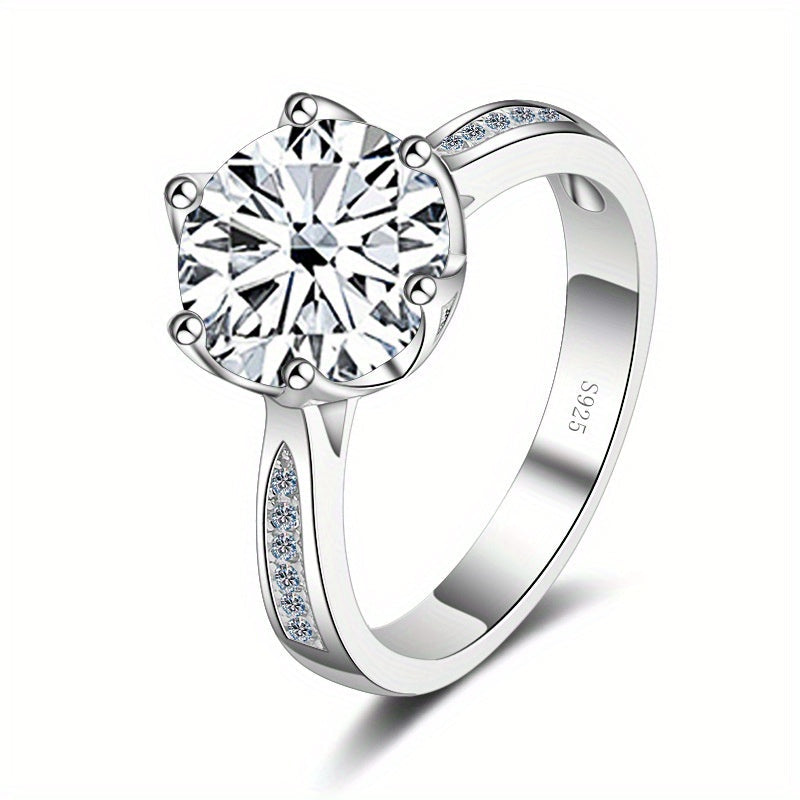 3ct Moissanite Sterling Silver Ring for Women with Multiple Color Options