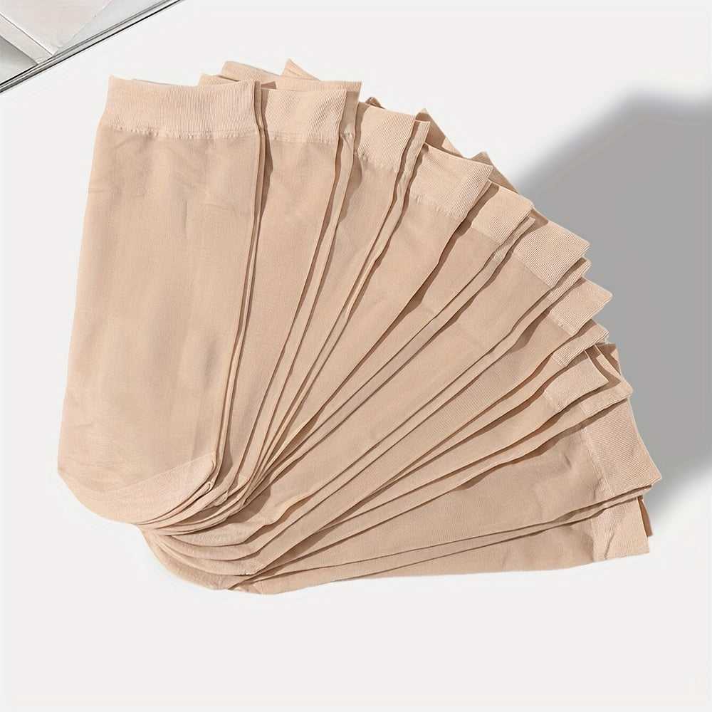 10 Pairs of Durable Short Work Socks Polyester Spandex Knit Fabric