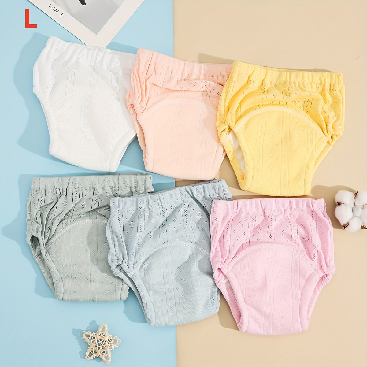 Juego de 6 pantalones de entrenamiento impermeables y lavables para bebés, para niños y niñas