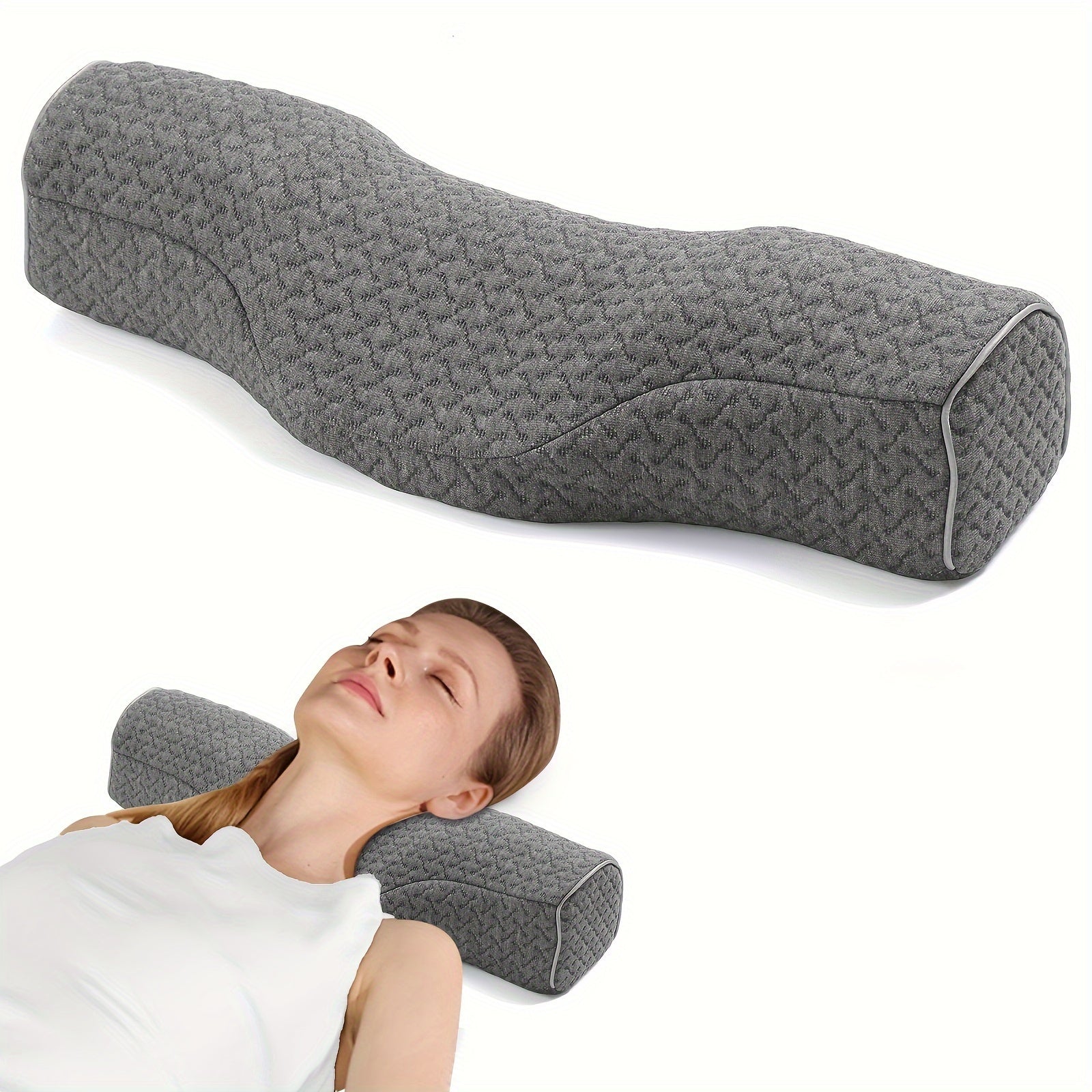 Memory Foam Cervical Neck Pillow for Sleeping Supportive for Stiff Neck Side Back Sleepers