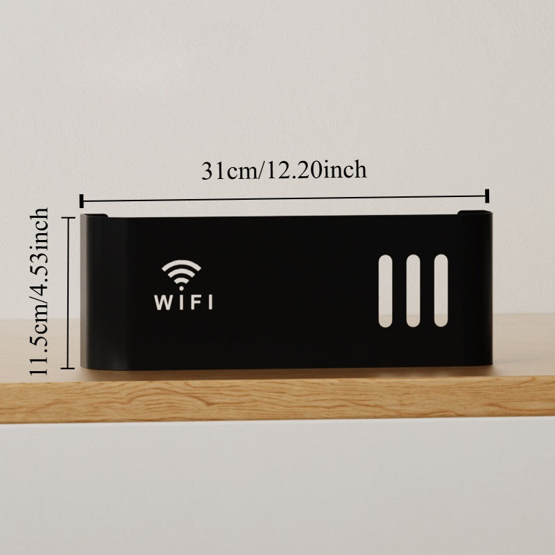 Wall-Mounted WiFi Router Storage Box Durable Space-Saving Organizer for Home Office