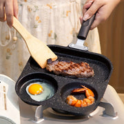 Stainless Steel Non-Stick Frying Pan 3/4-Section Heat-Resistant Handle for Cooking