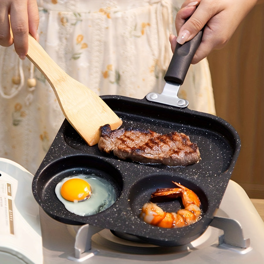 Stainless Steel Non-Stick Frying Pan 3/4-Section Heat-Resistant Handle for Cooking