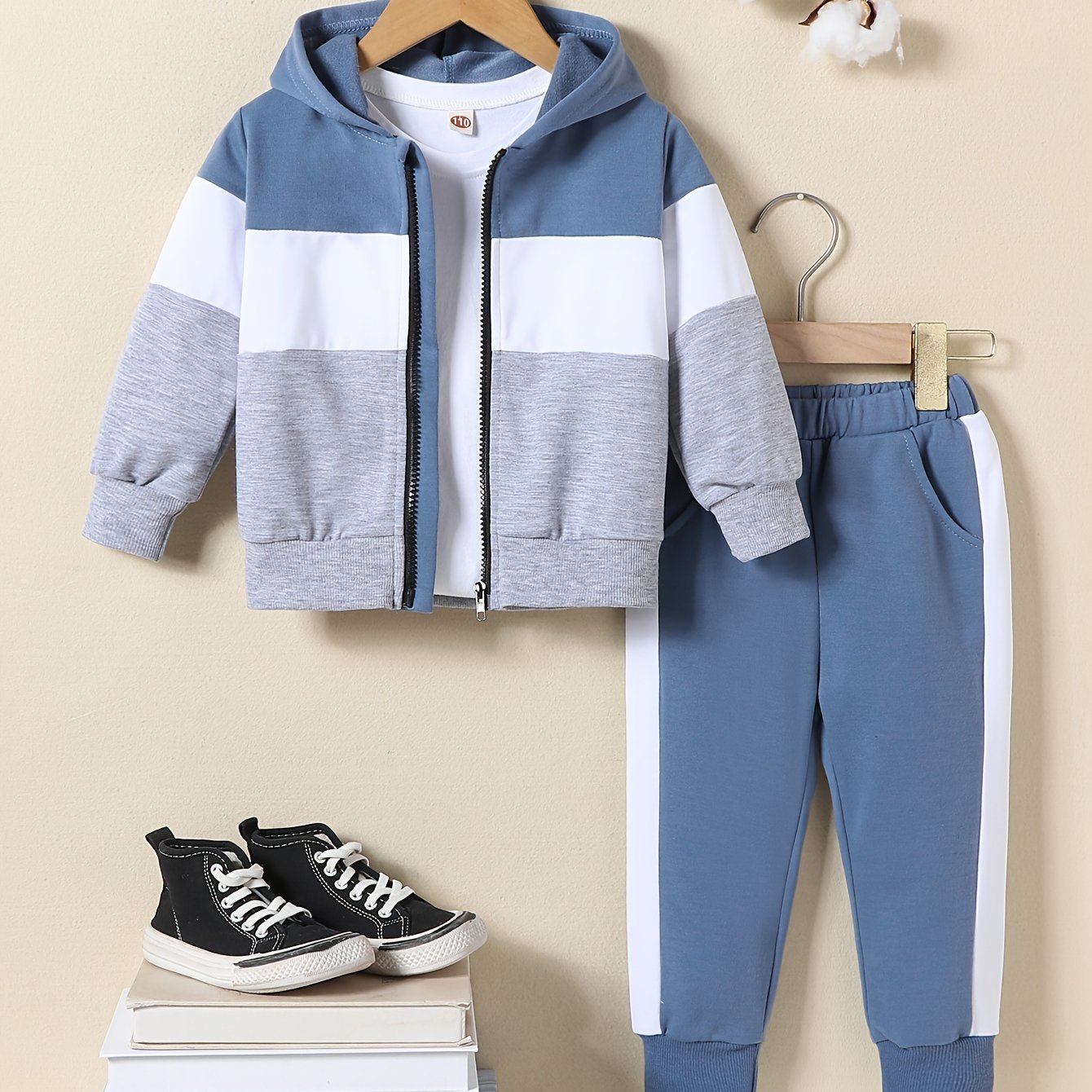 Boys Hoodie and Pants Set with Colorful Design Polyester Cotton Fall Winter Casual