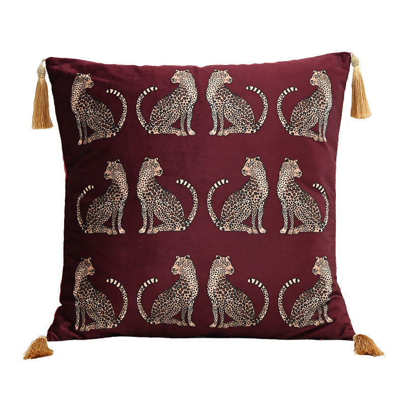 Роскошная наволочка на подушку с бархатным леопардовым принтом для дивана, кровати, автомобиля, декора