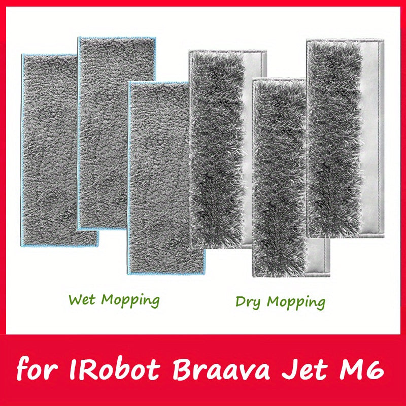 Washable Wet Mopping Pads for Robot Vacuum Cleaner Compatible with Braava Jet M6 4 6 12 Pack