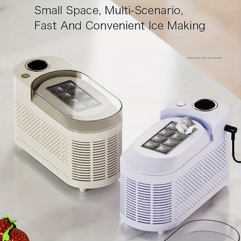 Mini Ice Maker Countertop Portable Travel Ice Cube Machine Fast Ice Making