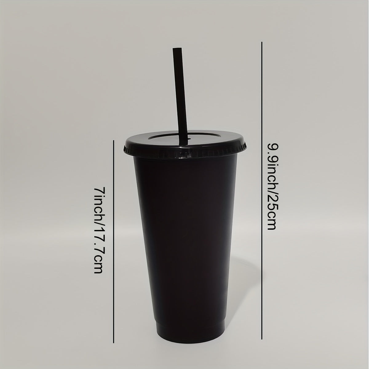 Reusable Plastic Cups with Straws and Lids, 5-Pack for Parties and Gifts