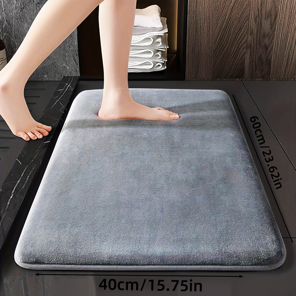 Soft Polyester Bathroom Mat Non-Slip Absorbent Geometric Design for Shower and Bedroom
