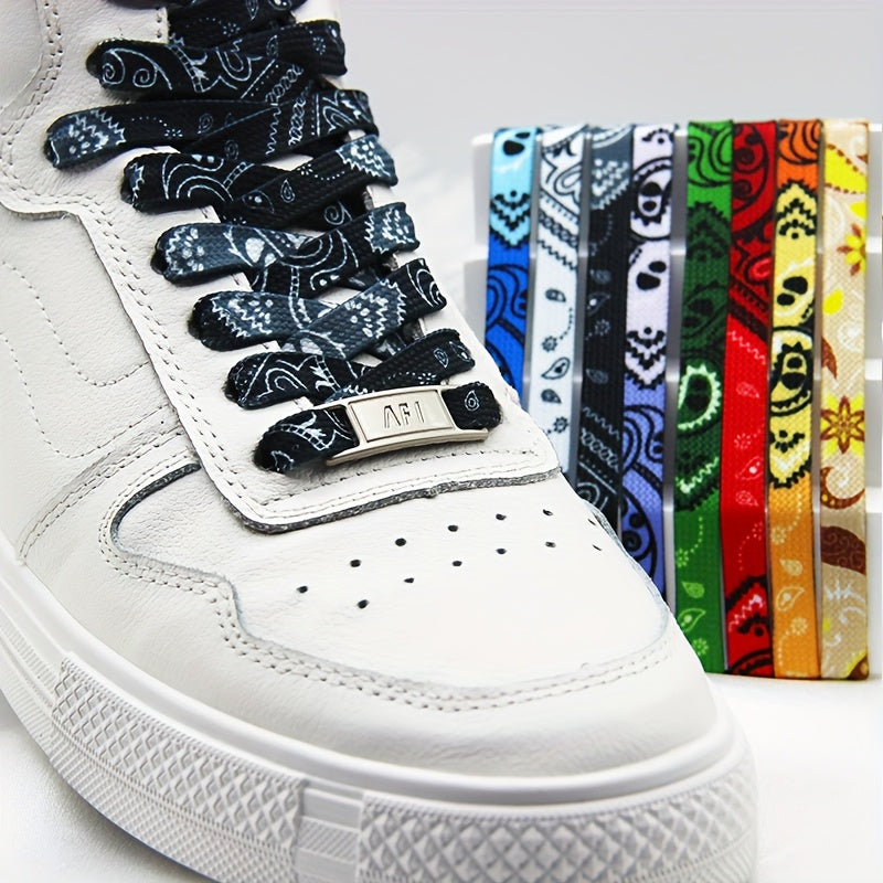 Unisex Cashew Flower Pattern Shoelaces for Sneakers and Boots