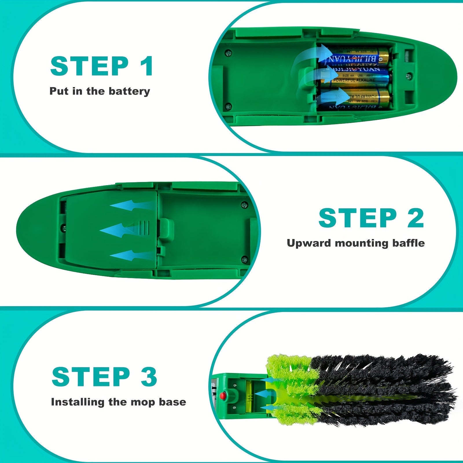 2-in-1 Smart Broom with Rotating Power Brush Vacuum No Dustpan 36V