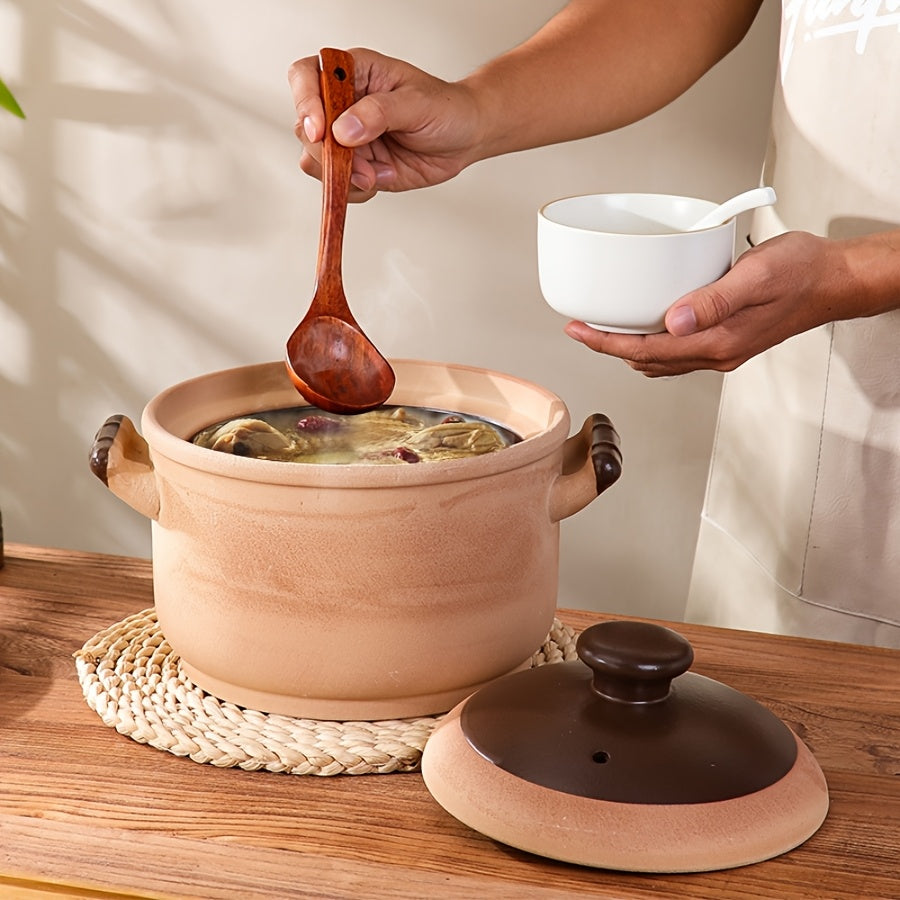 Представляем набор керамических кастрюль 1Set, жаропрочную кухонную посуду, совместимую с газовыми плитами и духовками. Этот набор идеально подходит для приготовления рагу и имеет большую емкость 135,28 унций, что делает его подходящим для 4-5 человек.