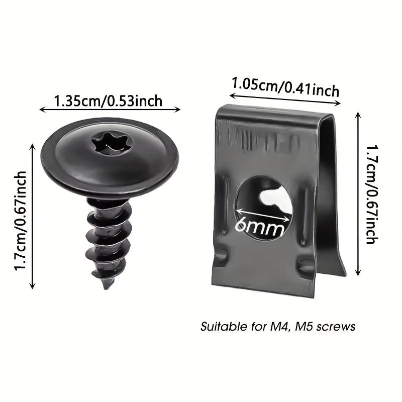 10/20 Pcs Metal U-Bolt Clips Car Body Bumper Baffle Fasteners Engine Hood Baffle Hardware