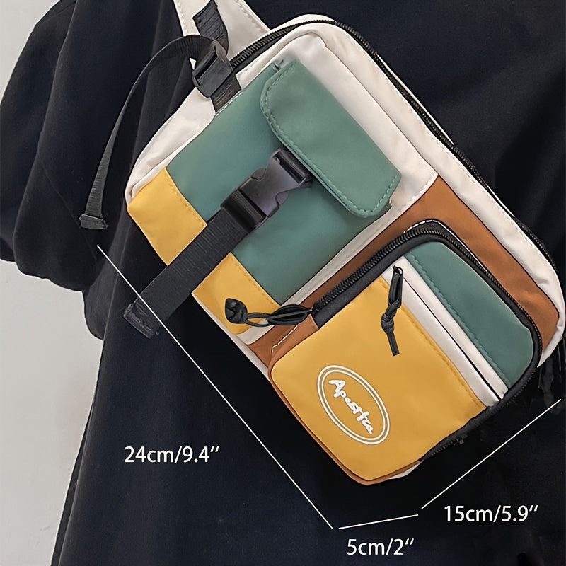 Waterproof Nylon Chest Bag with Adjustable Strap for Travel Running Hiking Cycling