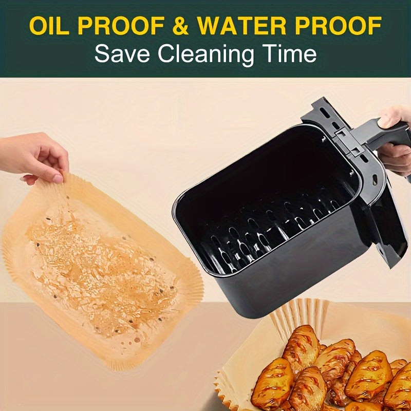 50-Pack Extra Large Non-Stick Oblong Air Fryer Liners for Easy Cleanup