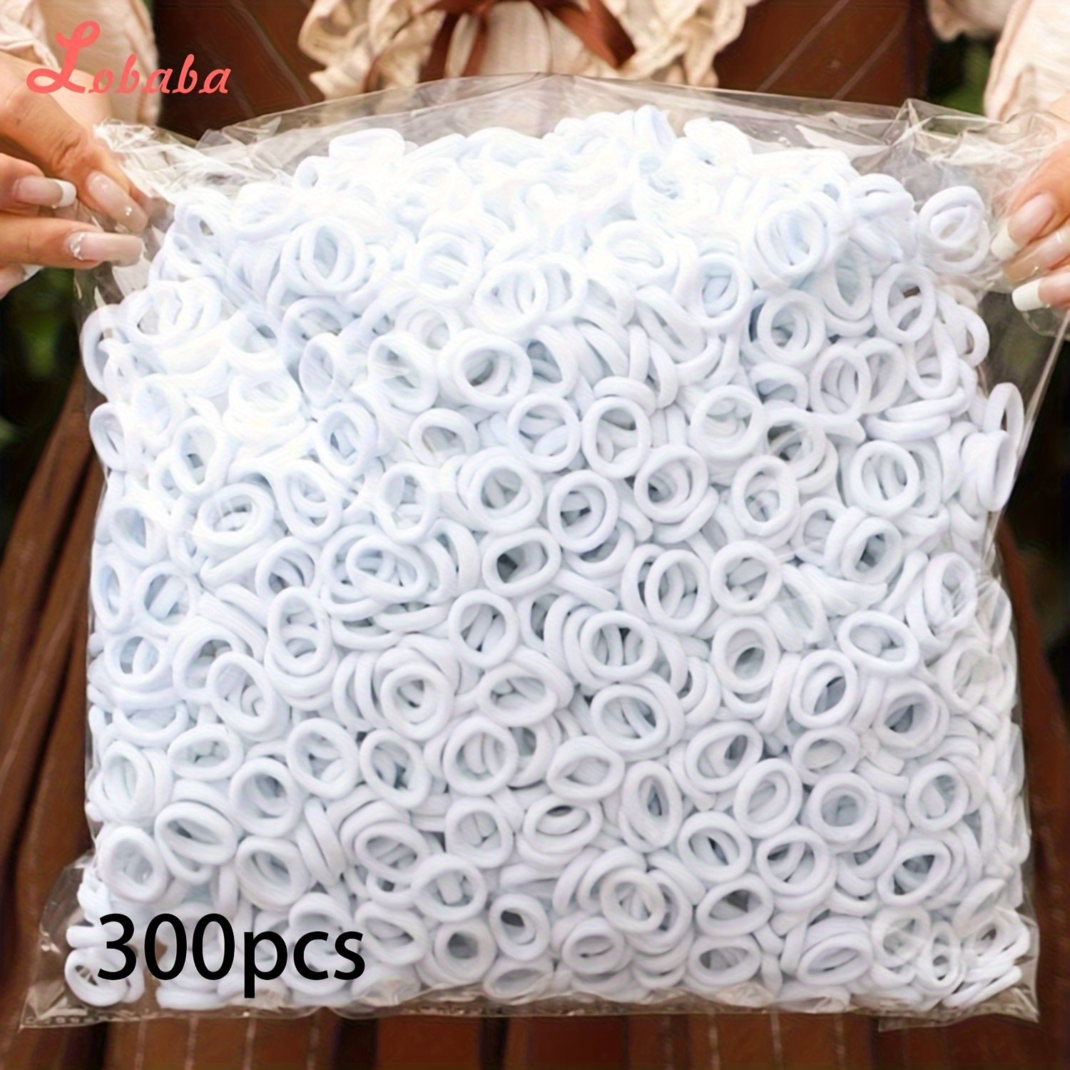 300PCS Elastic Hair Ties for Teens and Adults Seamless Rubber Bands in Mixed Colors