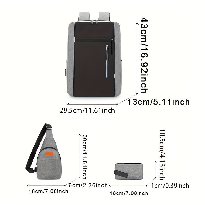 Сумка на плечо из Oxford Cloth с рюкзаком для компьютера для путешествий и школы Черный Серый Красный Синий