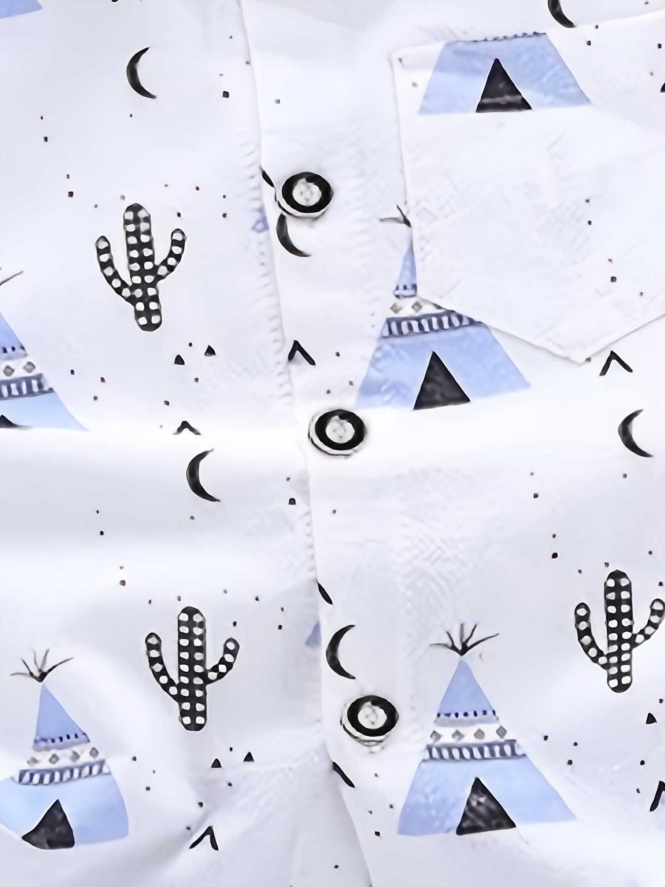 Boys Casual Set Short Sleeve Shirt and Shorts Pyramid Print Spring Summer 0-3 Years