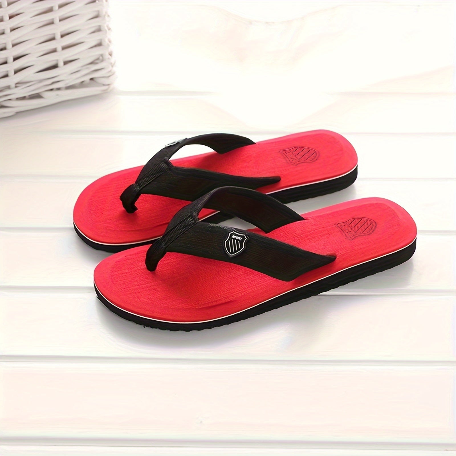 Men's EVA Summer Slippers for Beach and Home, Solid Color, All-Season