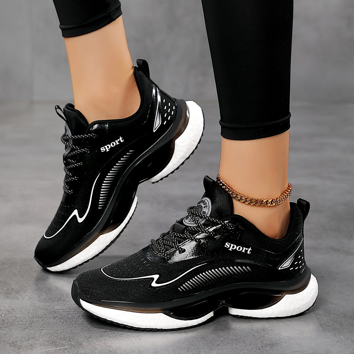 Zapatillas de running ligeras y transpirables para mujer blancas y navy, zapatillas bajas EU 36-45