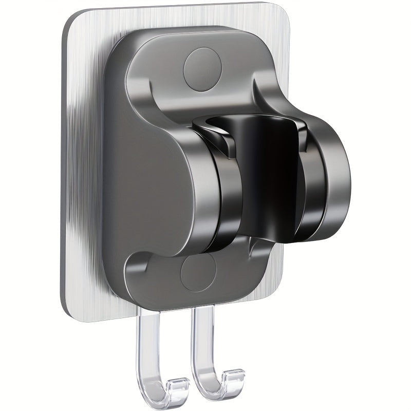 Juego de soporte para cabezal de ducha con acabado en cromo, base ajustable, flexible, con rociador de mano