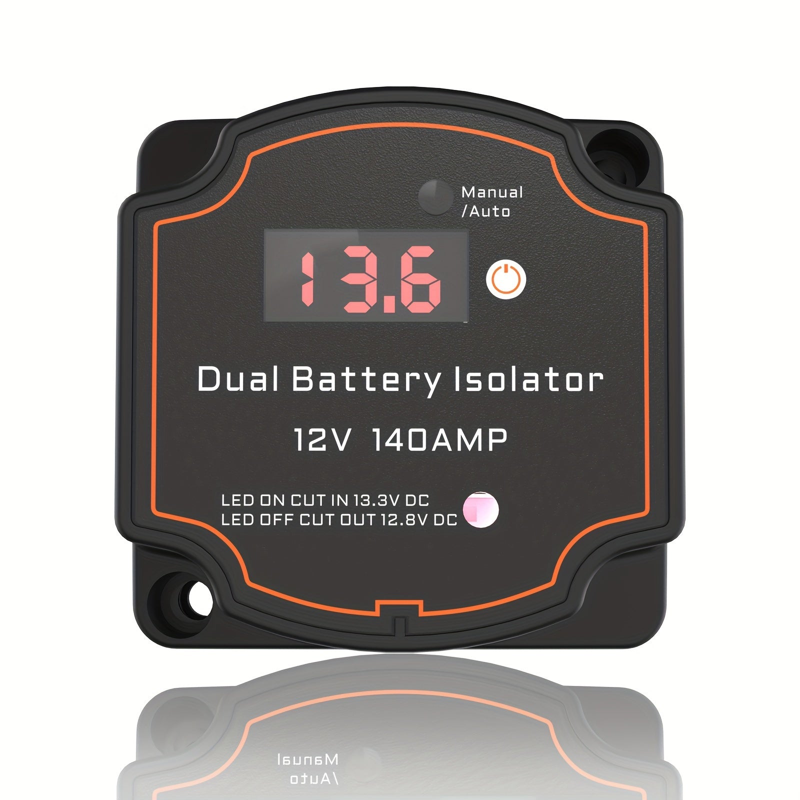 Universal 12V Dual Battery Isolator with Voltage Display for ATVs and Boats