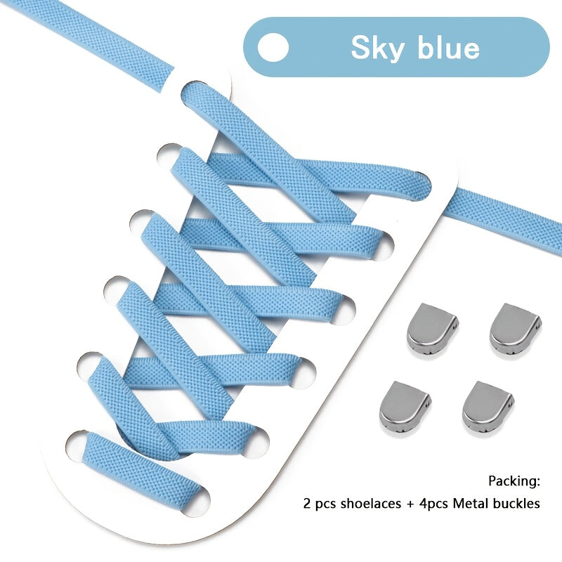 Unisex Polyester Elastic No-Tie Shoelaces for Running and Casual Shoes