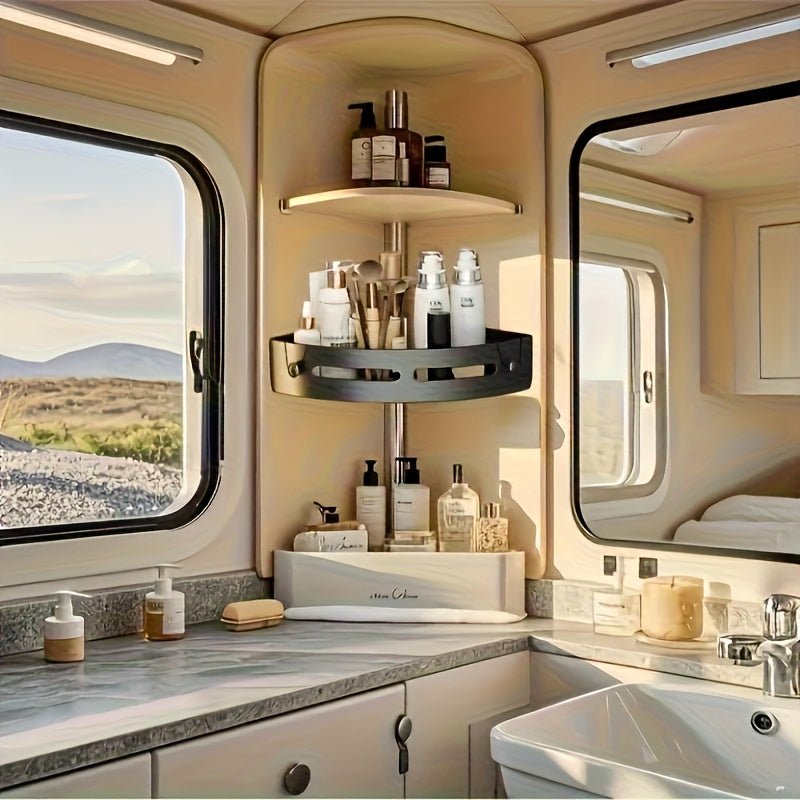 Bathroom Triangle Corner Shelf Wall-Mounted Storage for Shampoo and Cosmetics