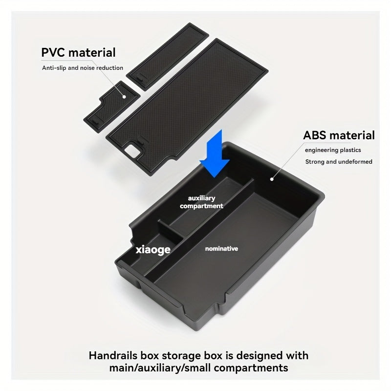Universal Car Armrest Box Storage for 24 EV Models Black Plastic
